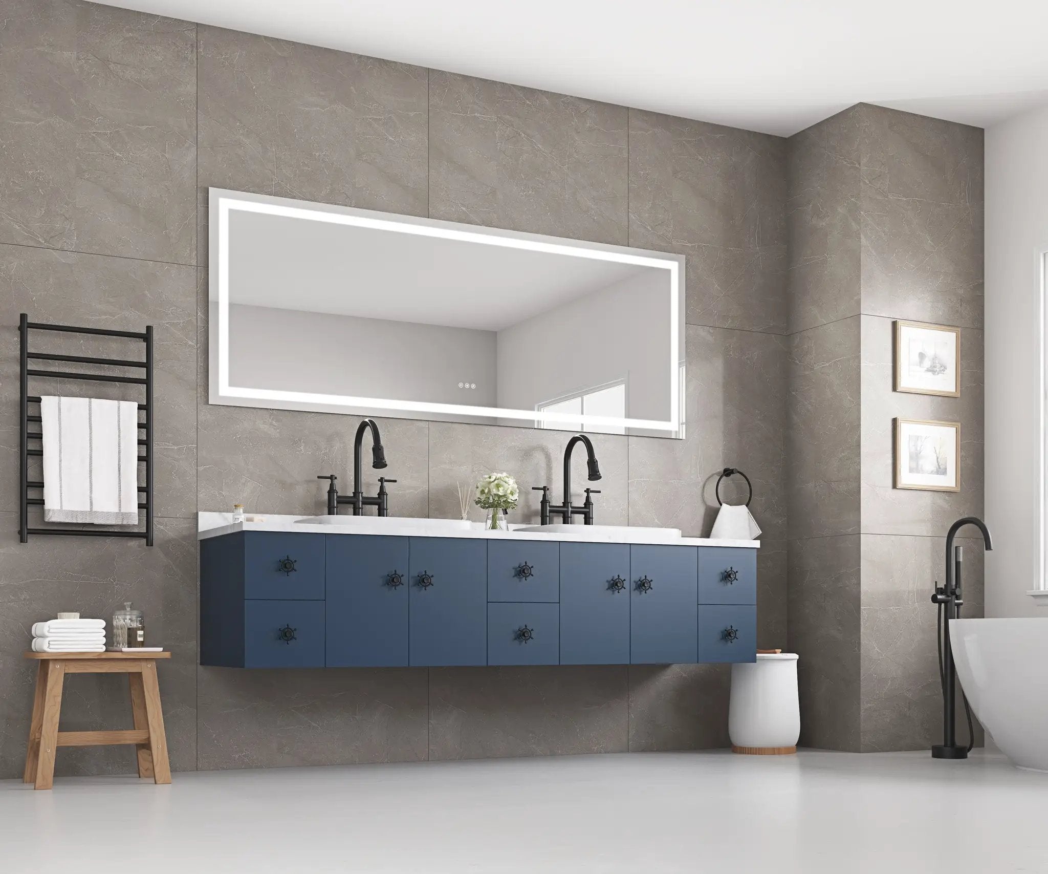 72" LED Bathroom Mirror with Front and Backlight by HouseOfZazla