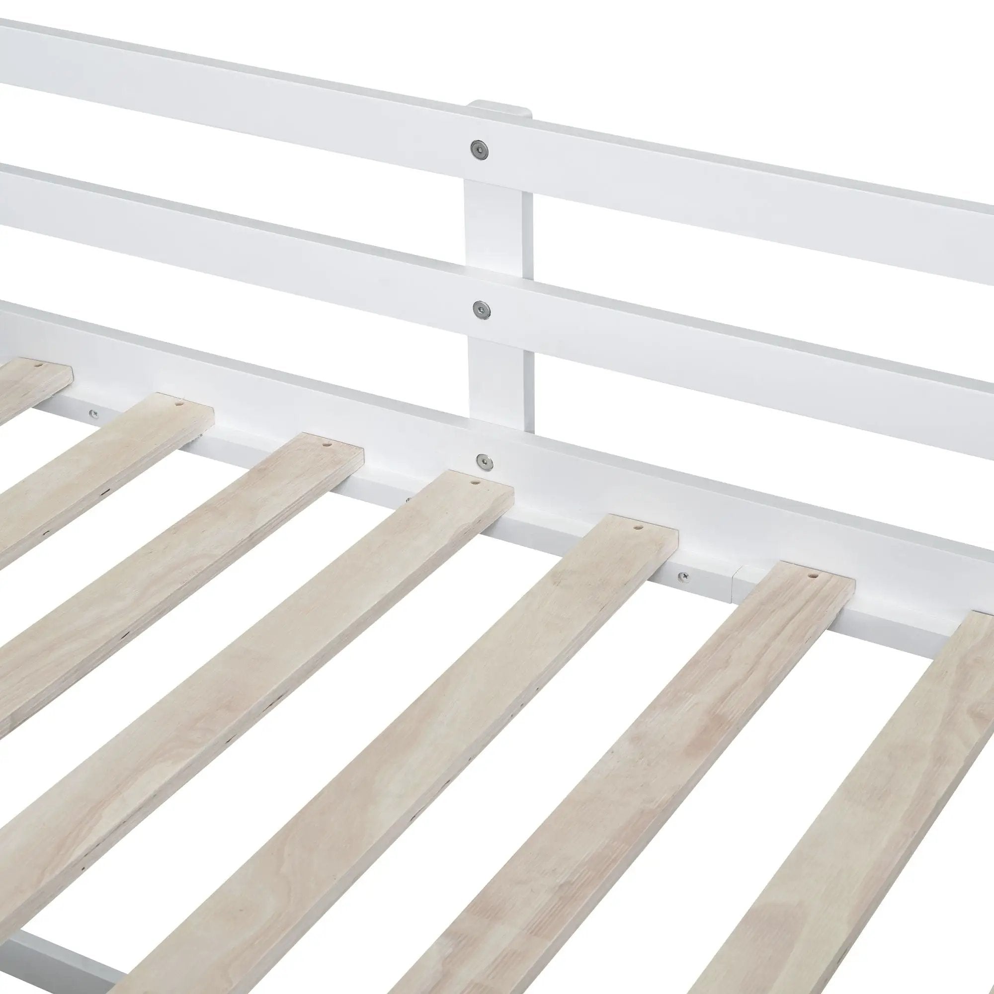 Low Loft Bed With Rolling Desk, Shelf And Drawers by HouseOfZazla