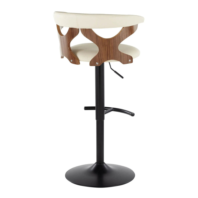 Gardenia - Contemporary Adjustable Barstool, Swivel With Rounded T Footrest (Set of 2) by Unique Piece Furniture