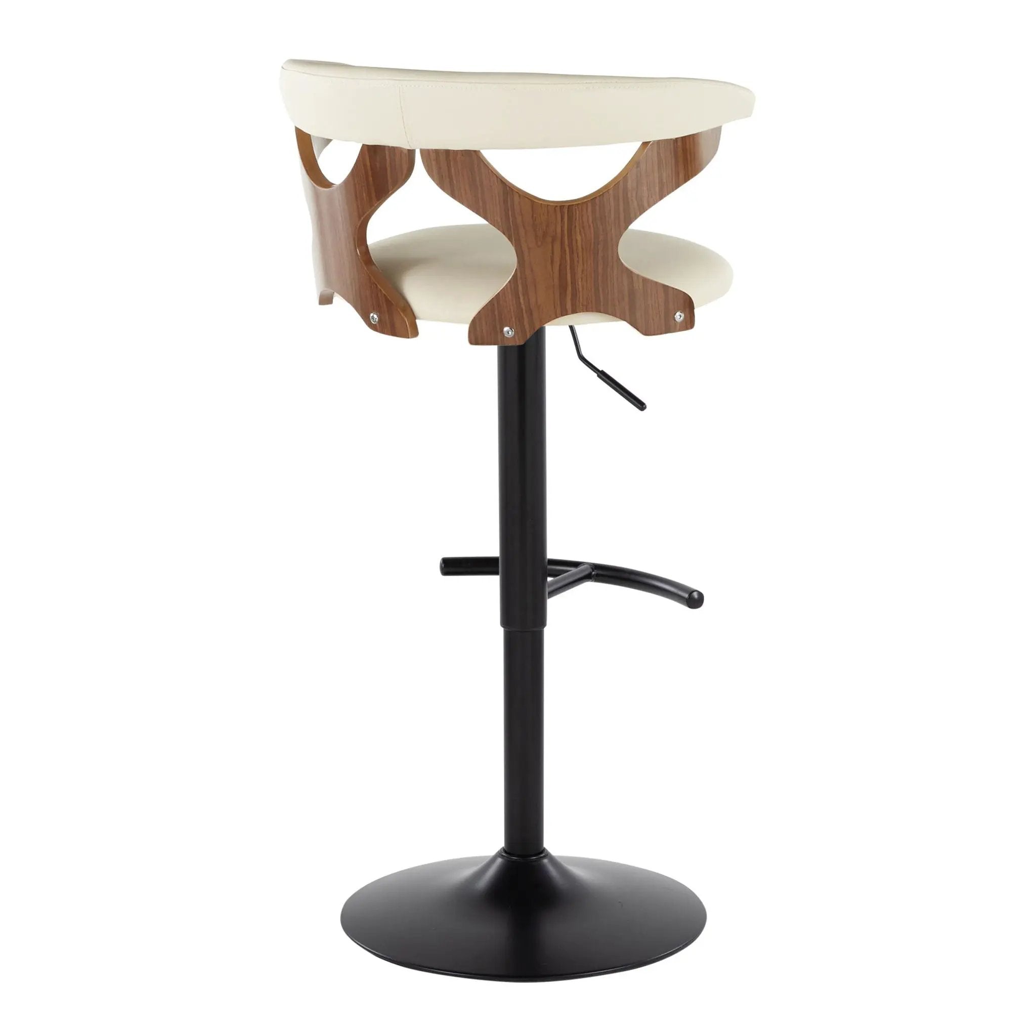 Gardenia - Contemporary Adjustable Barstool, Swivel With Rounded T Footrest (Set of 2) by HouseOfZazla