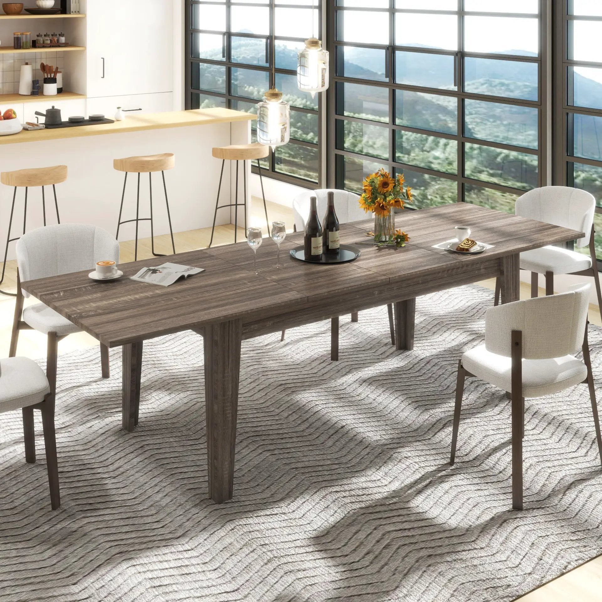 106.3 in Large Extendable Dining Table by HouseOfZazla