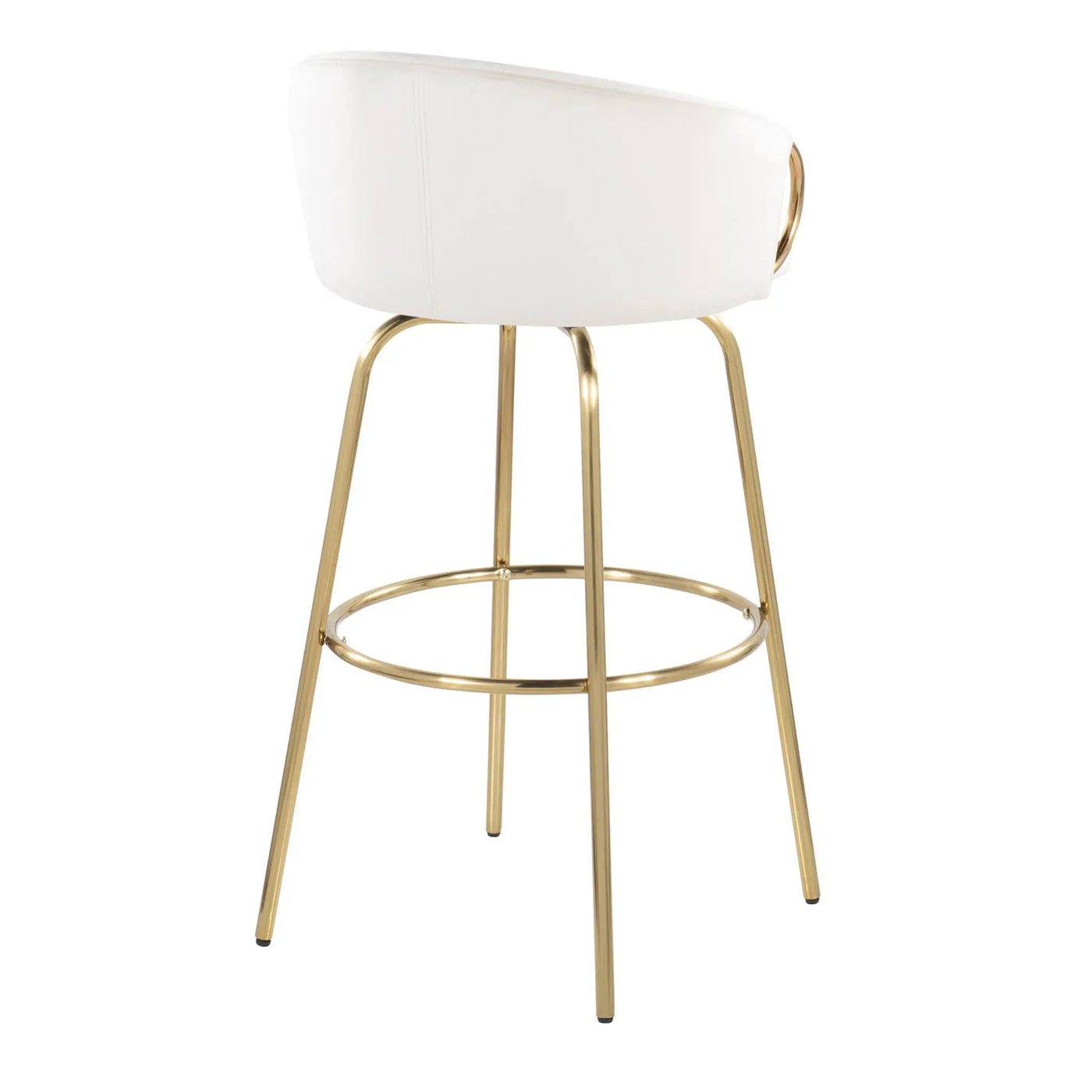 Claire - Contemporary / Glam Fixed Height Bar Stool (Set of 2) Round Footrest (Set of 2) by HouseOfZazla