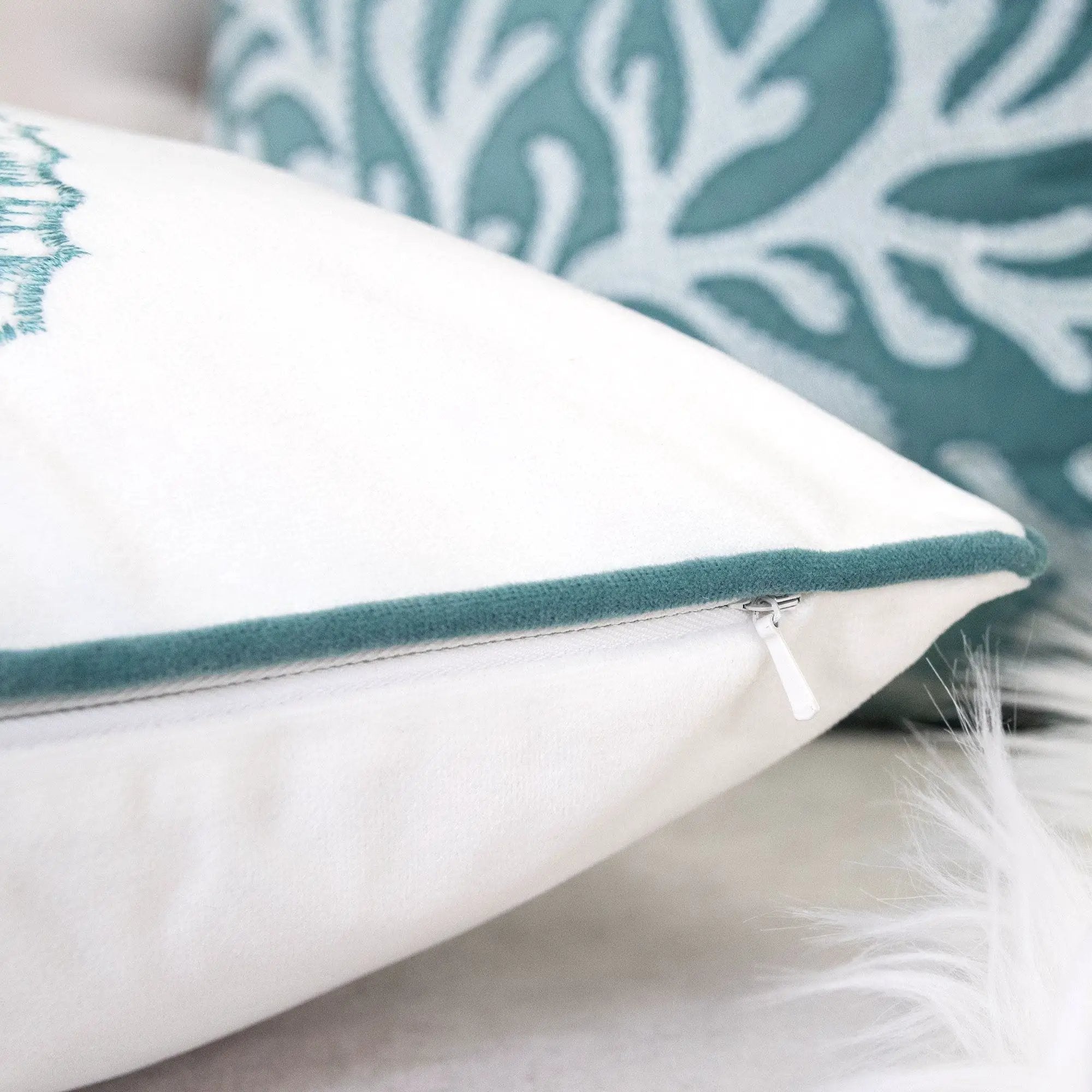 Seahorses Pillow Cover With Matching Back by Unique Piece Furniture