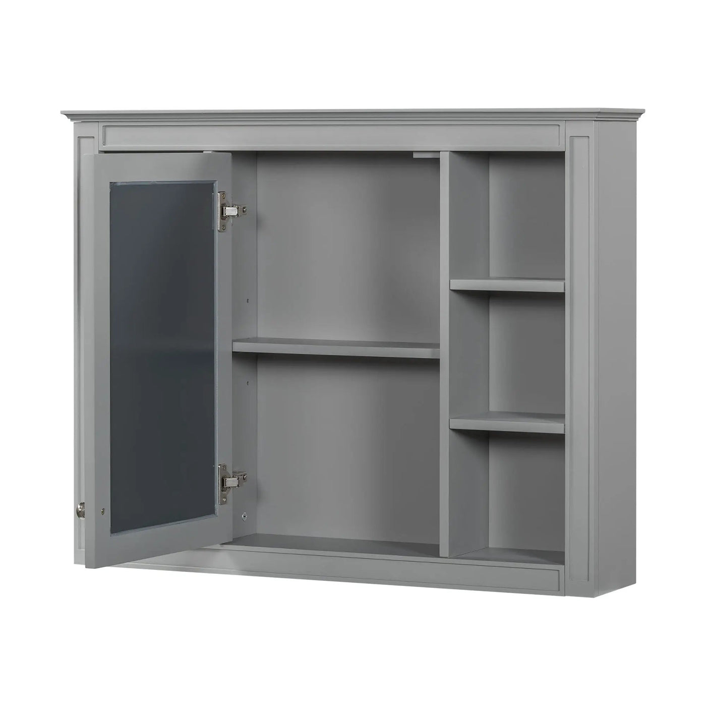 Wall Mounted Medicine Cabinet With Mirror and 6 Open Shelves by HouseOfZazla