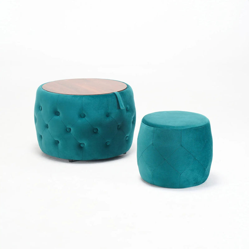 Nesting Ottomans 2 Piece With Tray, 4 In 1 Function by Unique Piece Furniture