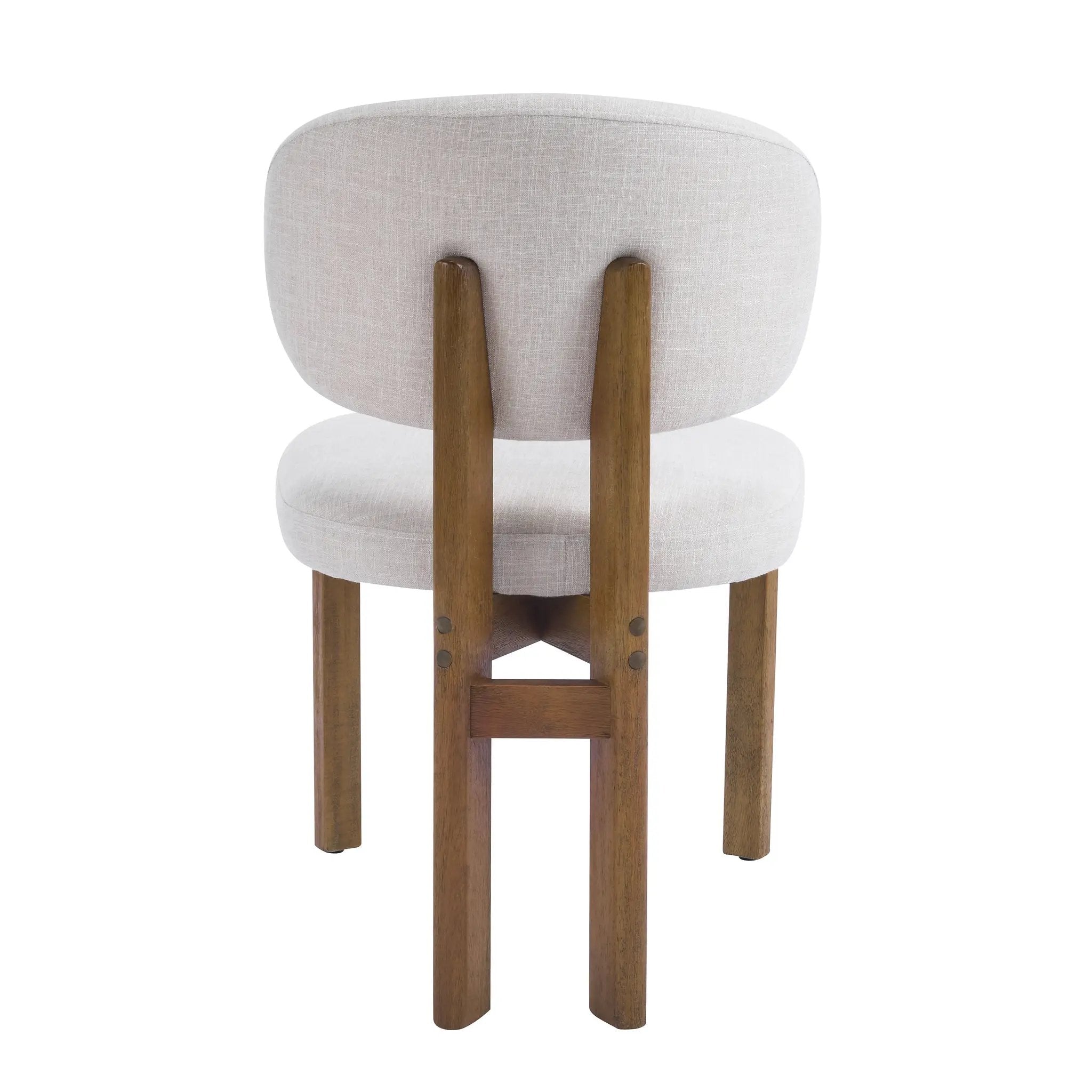 Beige Upholstered Mid-Century Dining Chair by HouseOfZazla