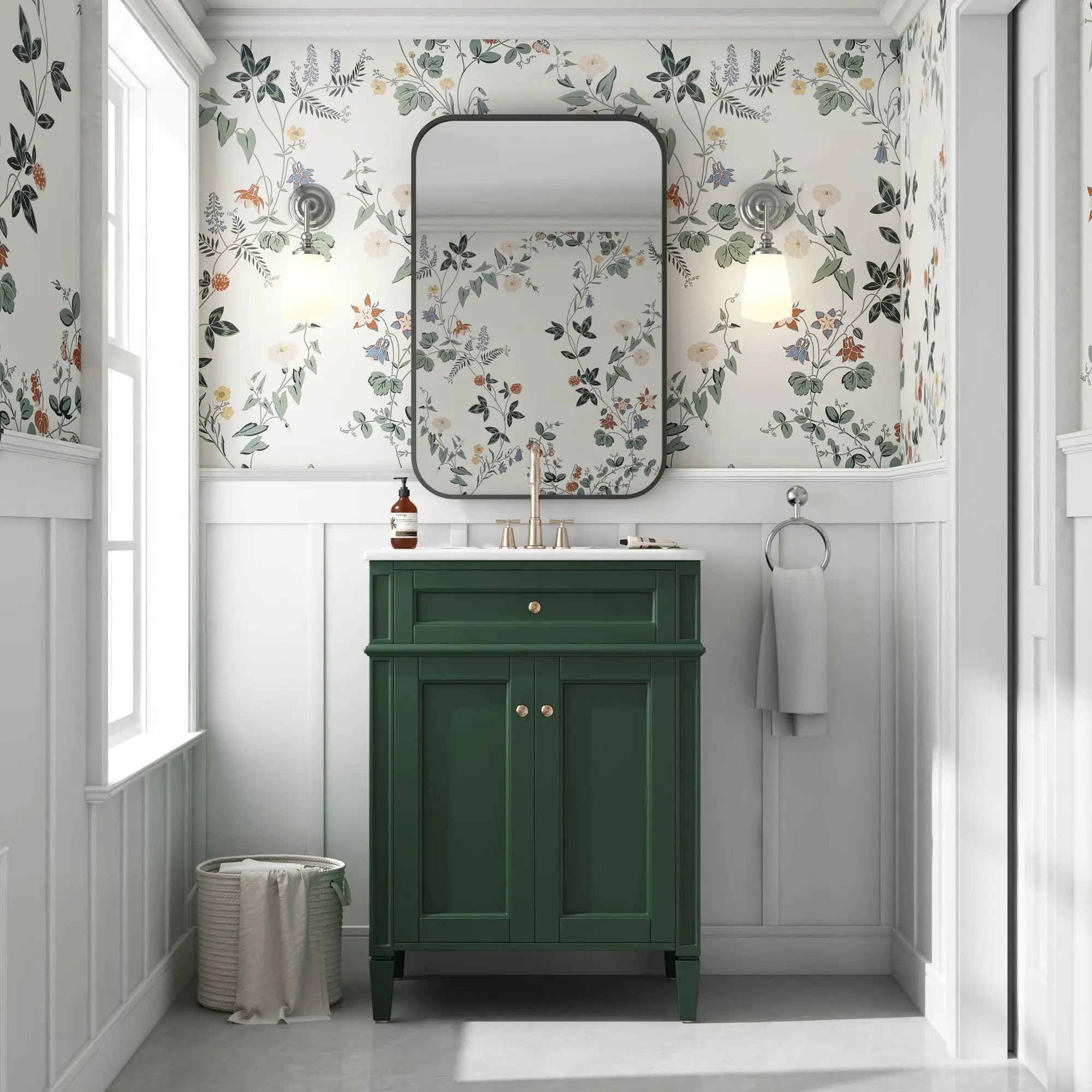 Bathroom Vanity With 2 Doors And Tip Out Drawer, Soft Closing Hinges by Unique Piece Furniture
