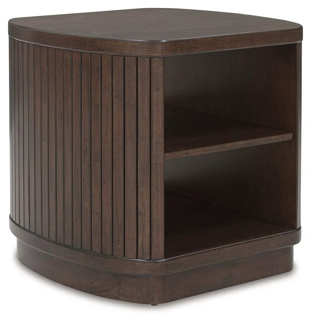 Korestone - Square End Table - Dark Brown by Unique Piece Furniture