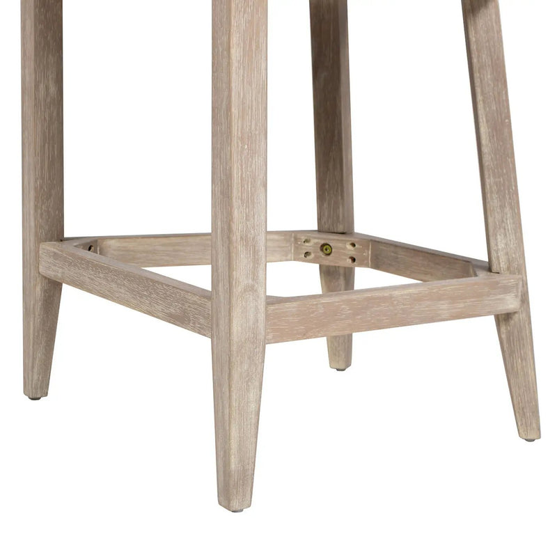 Newport - Coastal Curved Back Upholstered Counter Stool - Two Tone Neutral Gray by HouseOfZazla