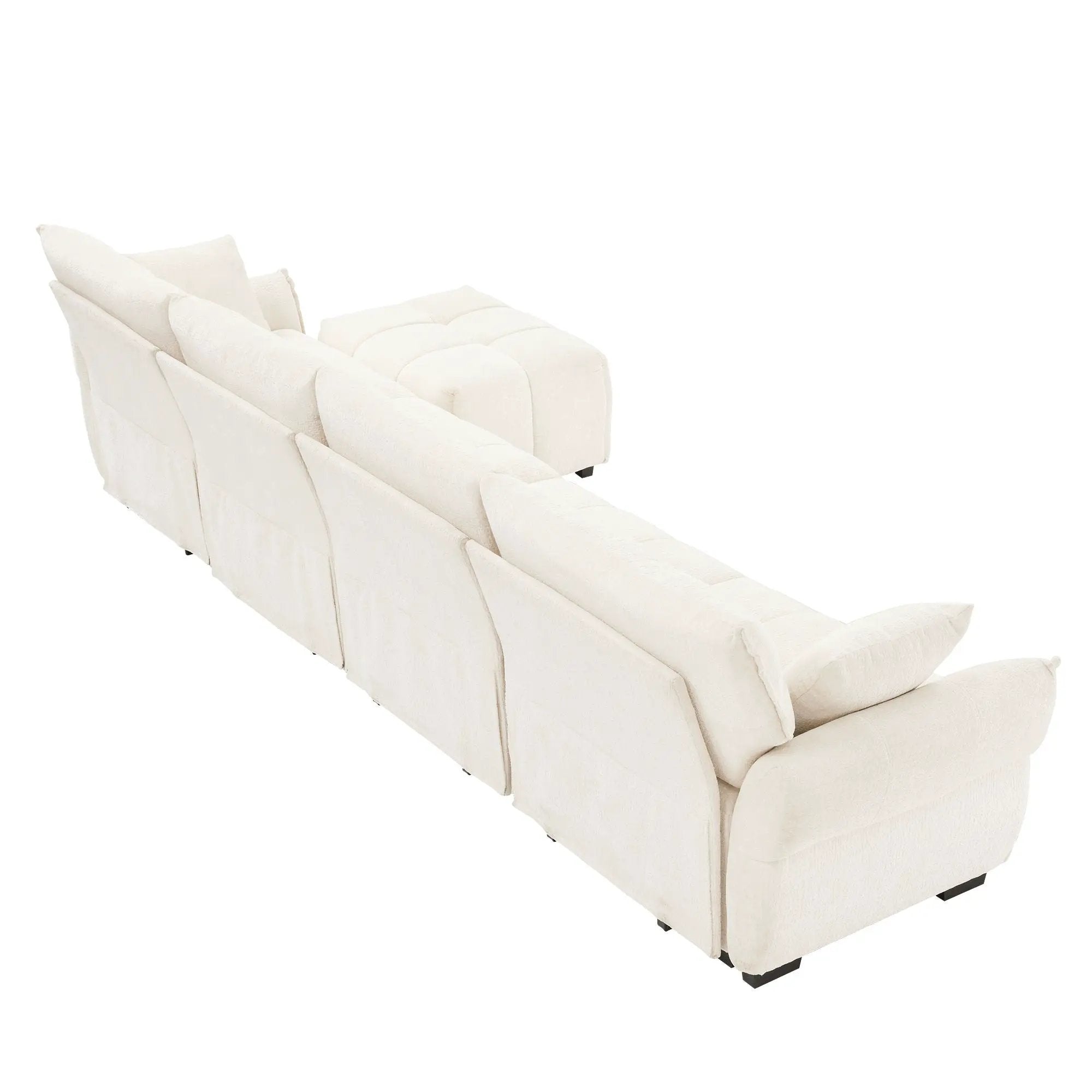 Sofa Set With Ottoman And Pillows, Textured, High Resilience Cushions by Unique Piece Furniture