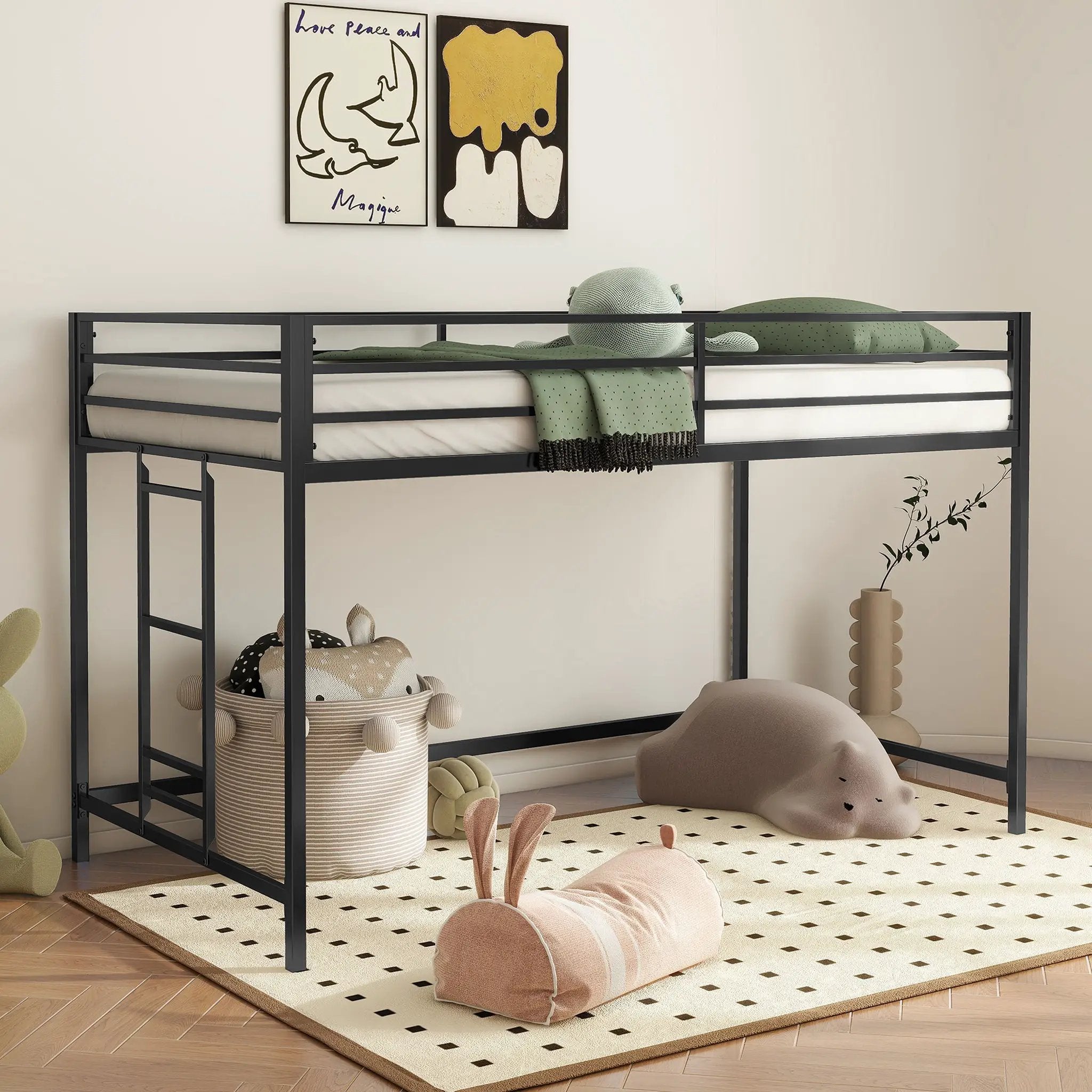 Adam - Twin Loft Bunk - Black by HouseOfZazla