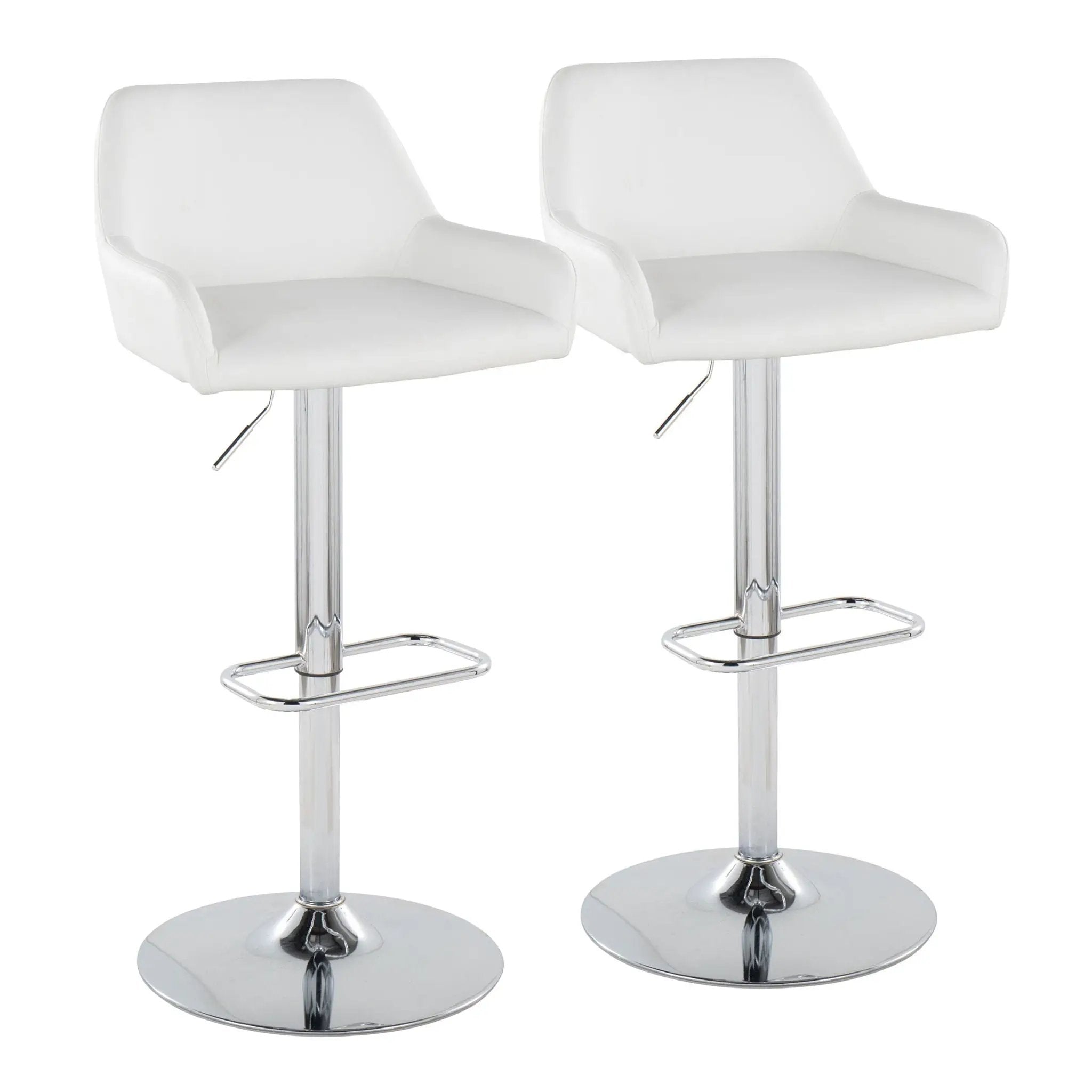 Daniella - Contemporary Adjustable Barstool With Swivel With Rounded Rectangle Footrest (Set of 2) by Unique Piece Furniture