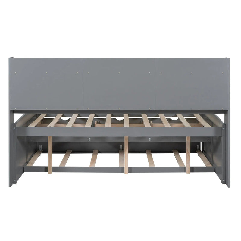 Captain Bed With Built In Bookshelves, 3 Storage Drawers, And Trundle by HouseOfZazla