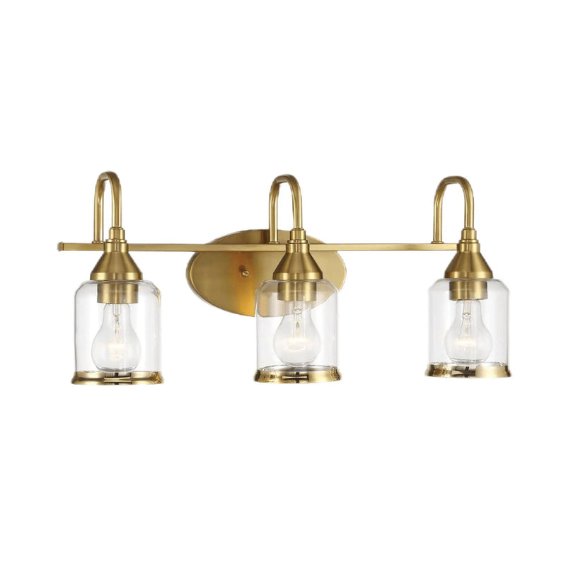 3 Lights Brush Vanity Light - Clear / Gold by Unique Piece Furniture
