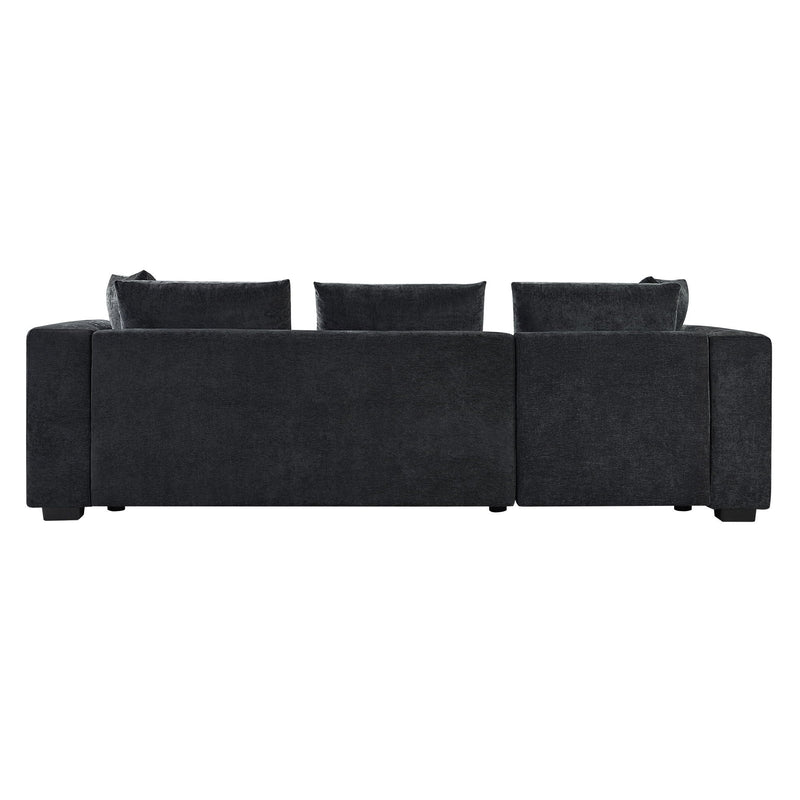 Modern L Shaped Sectional Sofa With Upholstery And Wooden Storage