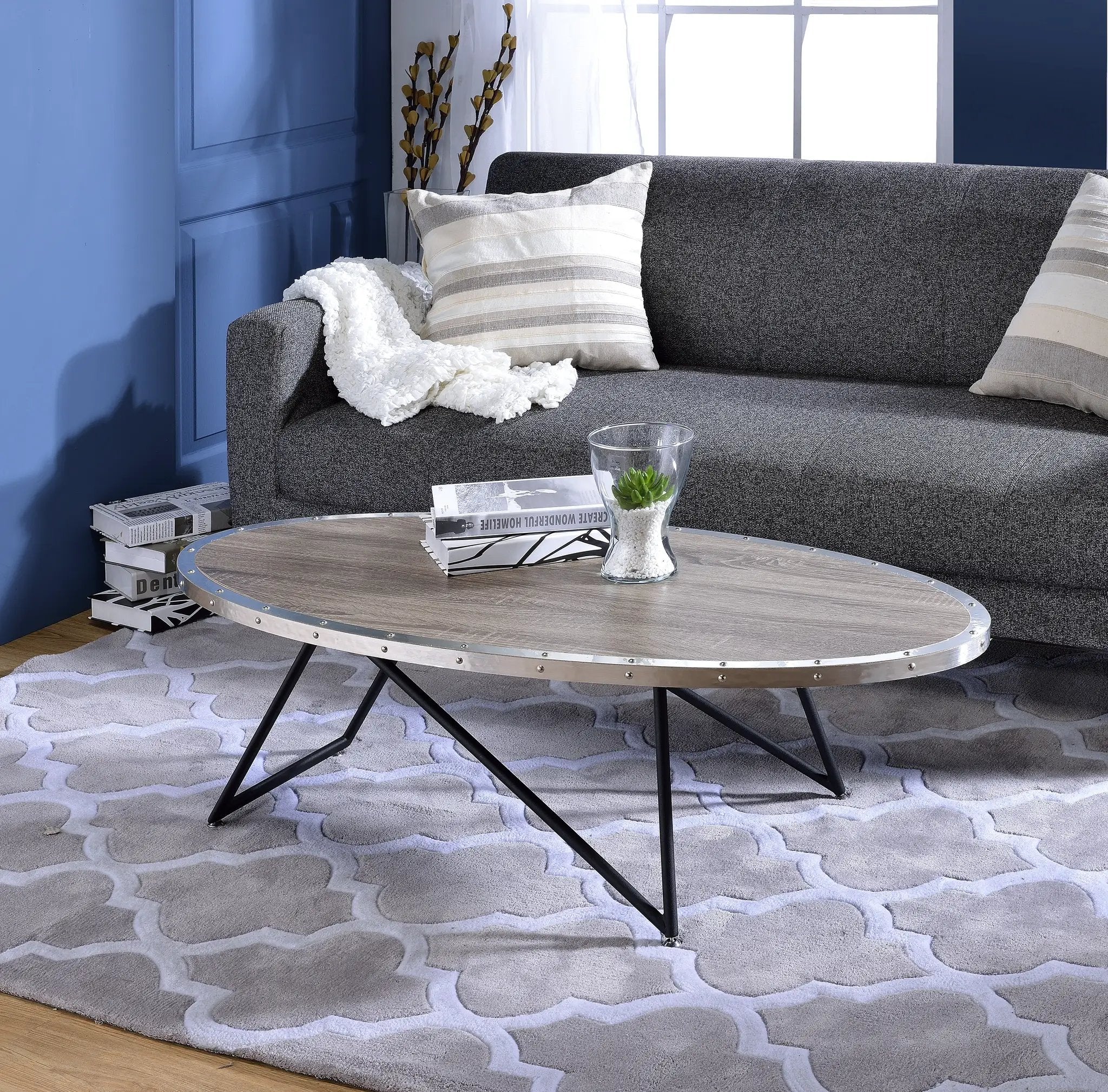 Allis Weathered Oval Coffee Table by HouseOfZazla