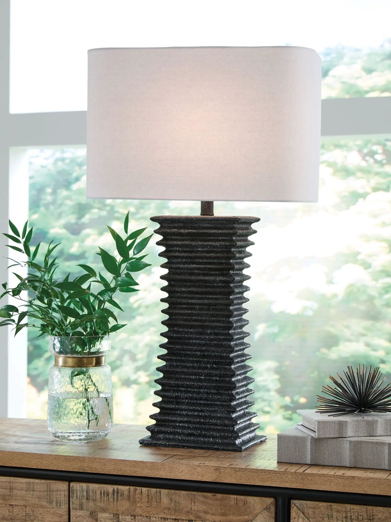 Golzar - Poly Table Lamp - Black by Unique Piece Furniture