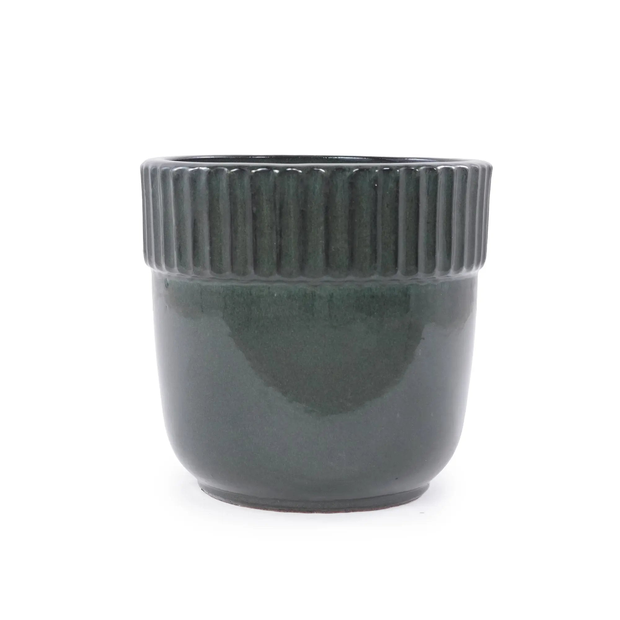 Handmade Ceramic Planter Set of 3, 15/12/9 Inch Diameter, Dark by HouseOfZazla