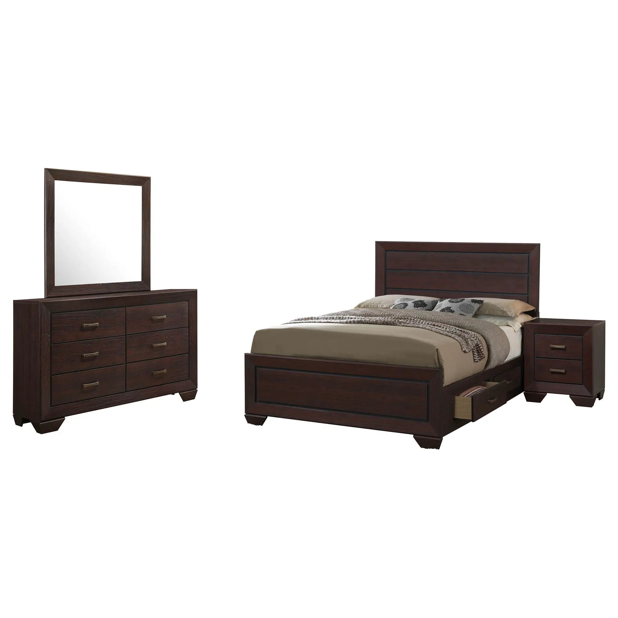 Kauffman 4-piece California King Bedroom Set Dark Cocoa by Unique Piece Furniture