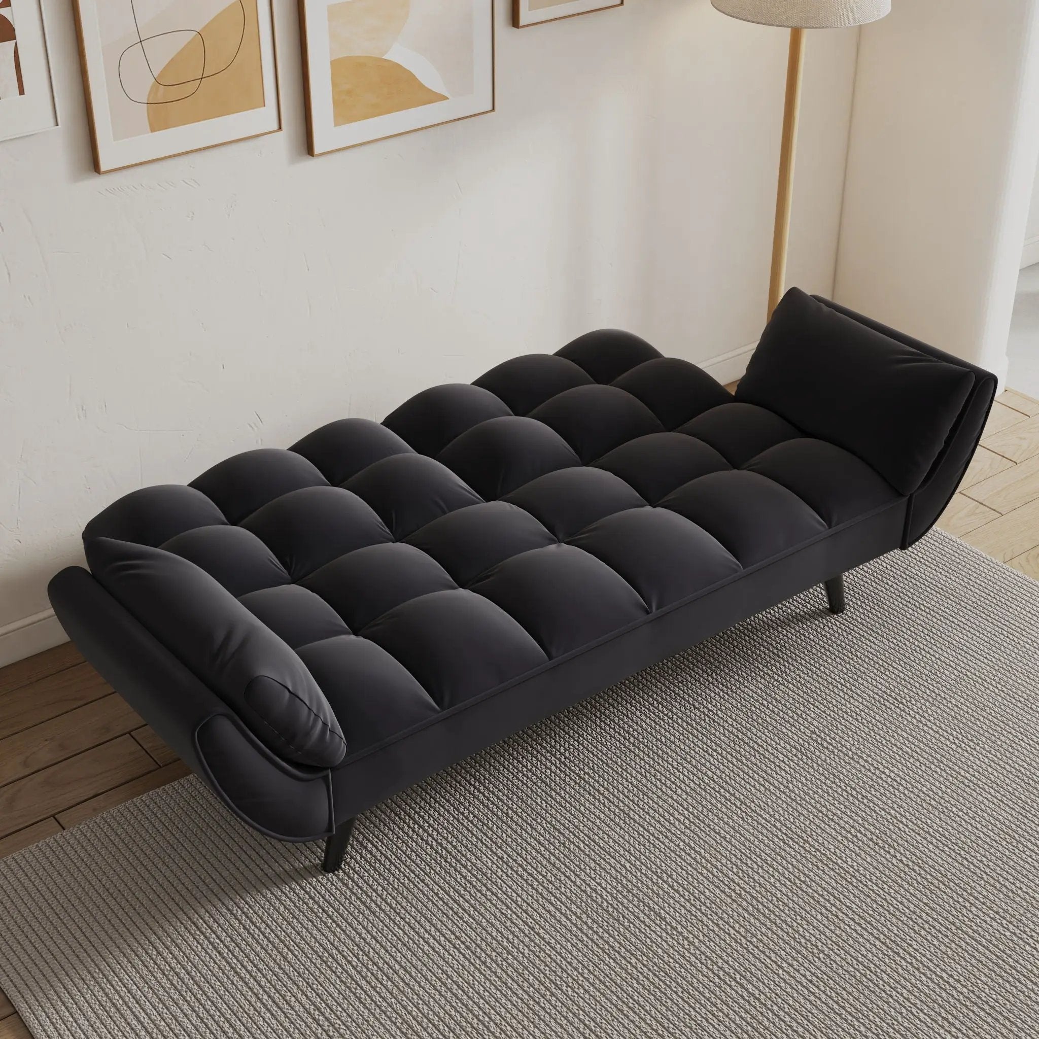 Sofa Soft Two Armrests Throw Pillow Pillow Comfortable Fit Apartment Bedroom Small Space by HouseOfZazla