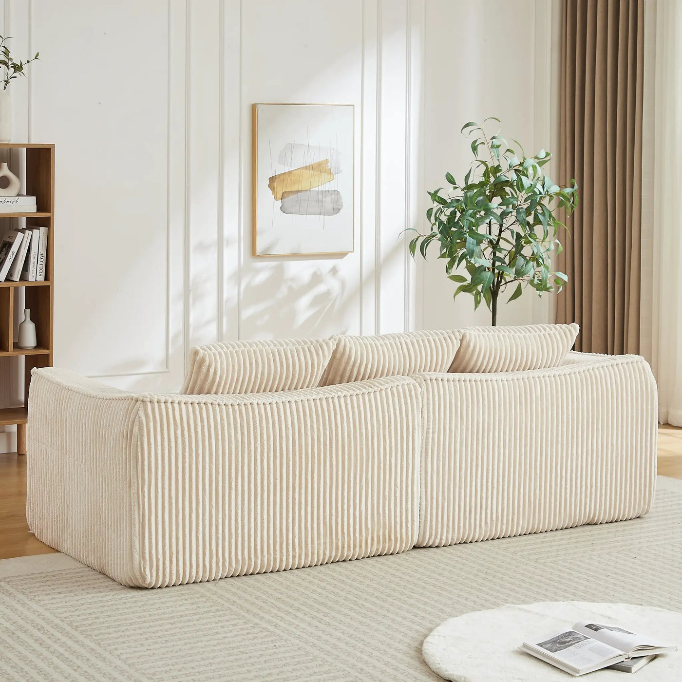 Minimalist 3-Seater Corduroy Sofa by HouseOfZazla