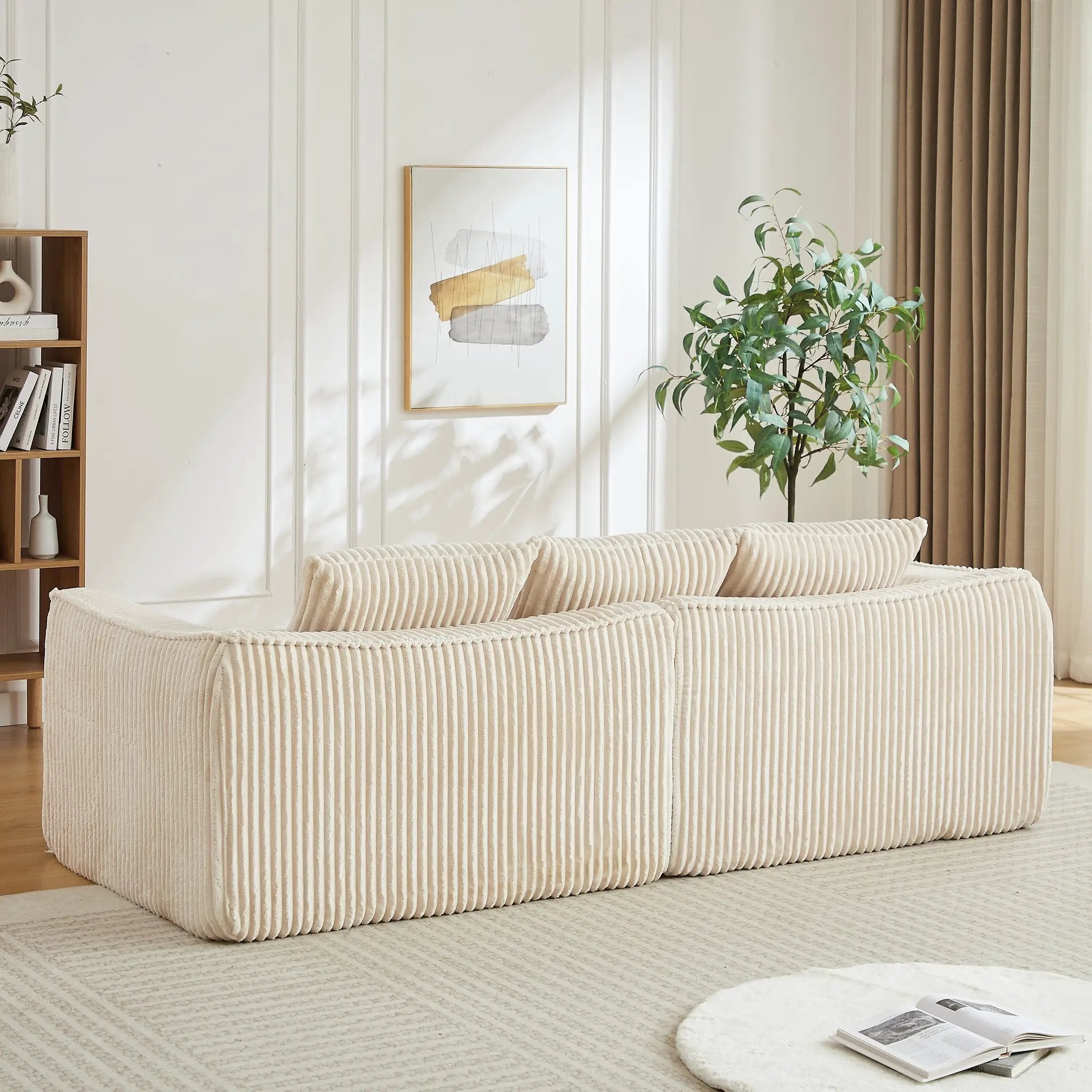 Minimalist 3-Seater Corduroy Sofa by HouseOfZazla