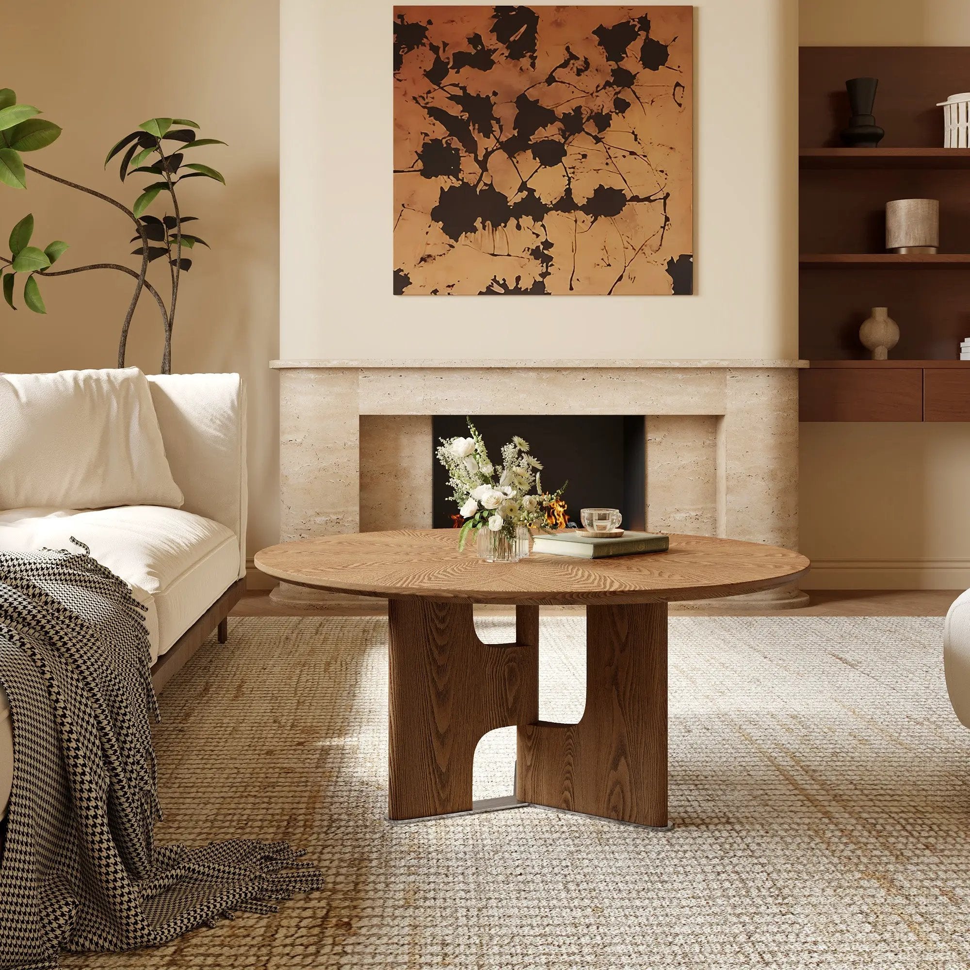 Rustic Ash Wood Veneer Coffee Table by HouseOfZazla