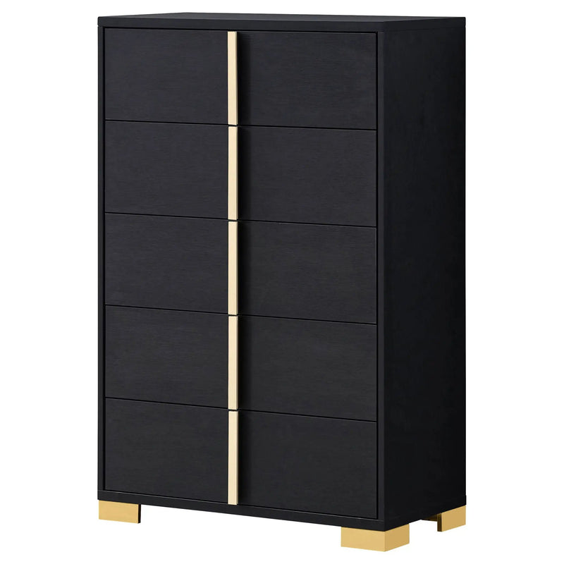 Marceline 5-drawer Bedroom Chest Black by Unique Piece Furniture