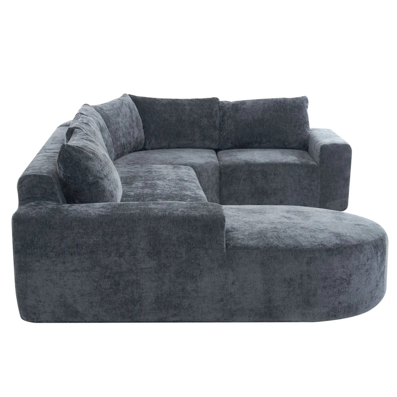U-Shaped Oversized Modular Cloud Sectional Sofa With Deep Seat For Living Room by HouseOfZazla
