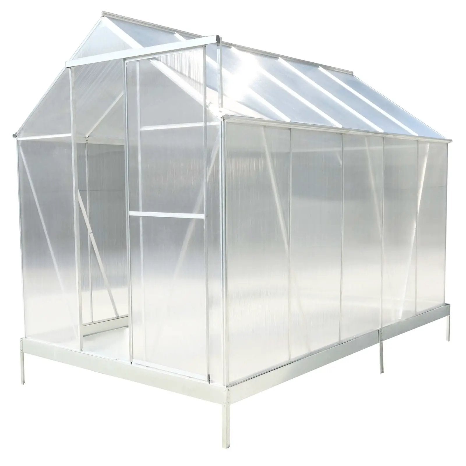 Polycarbonate house, Heavy Duty Outdoor Aluminum Walk-In House Kit With Rain Gutter, Vent And Door For Backyard Garden by HouseOfZazla