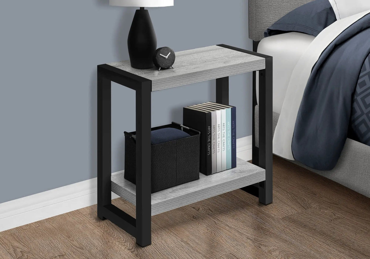 Accent Side Table Narrow Small 2-Tier Contemporary Modern by HouseOfZazla