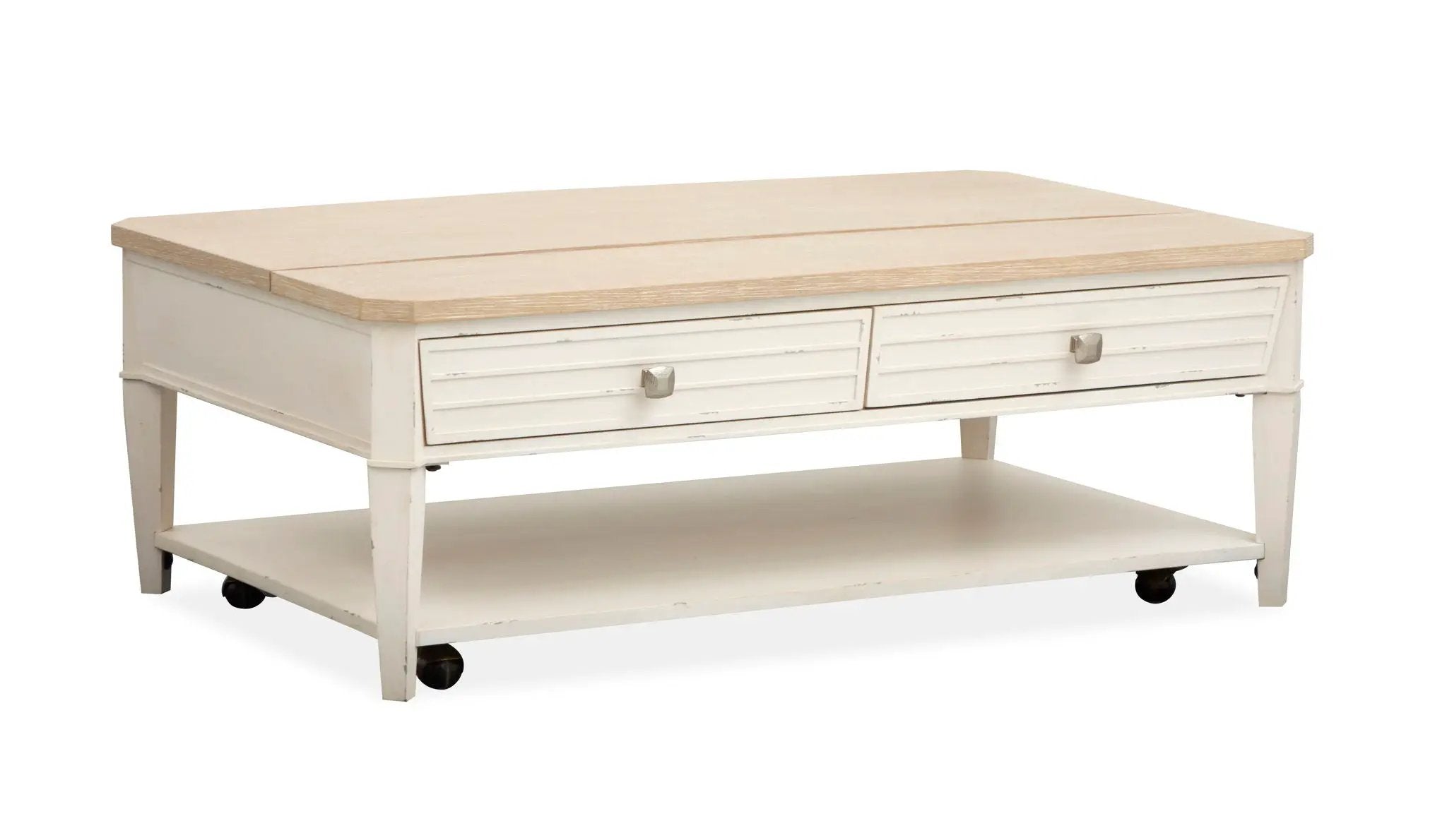 Echo Isles - Lift Top Storage Cocktail Table With Casters - Sea Pearl And Driftwood by Unique Piece Furniture