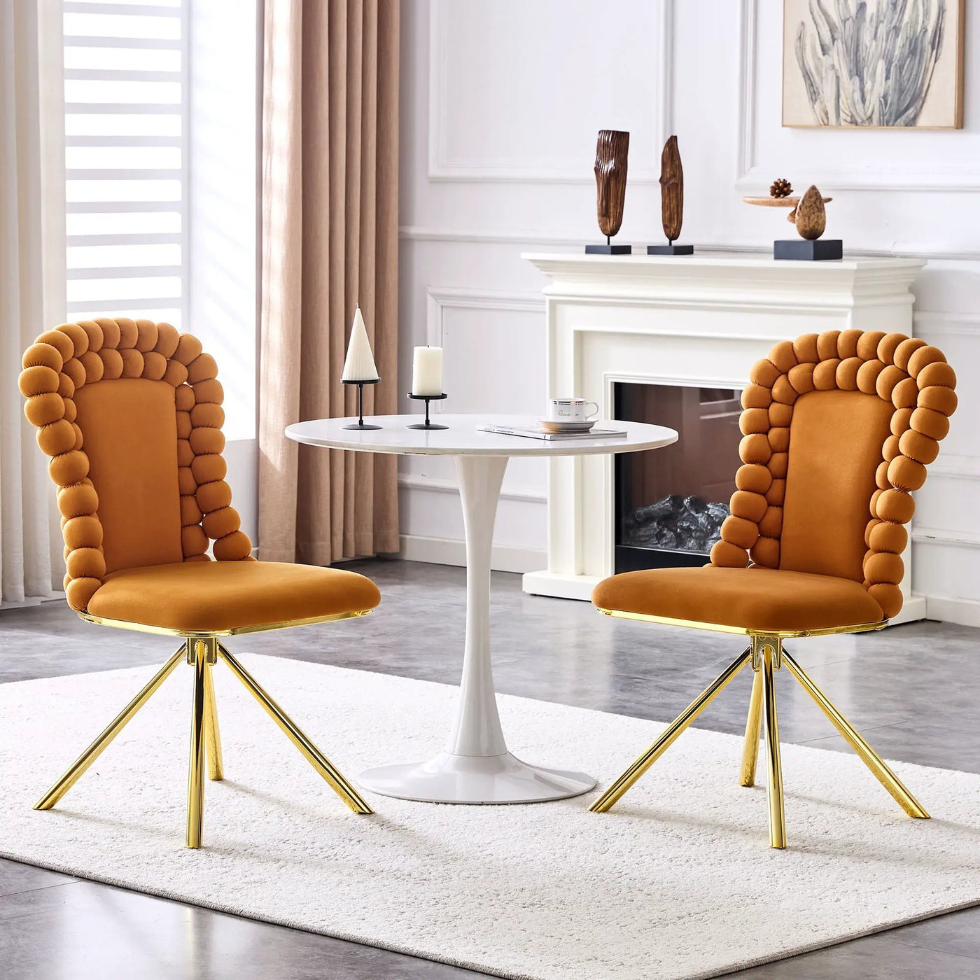 Puffy Bubble, Ball Chain Chair For Dining Room & Kitchen (Set of 2) by Unique Piece Furniture
