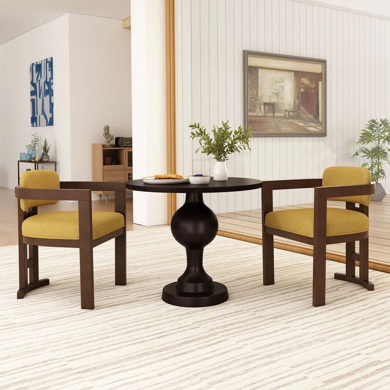 Stylish Indoor Upholstered Wood Dining Chair Set of 2 by HouseOfZazla
