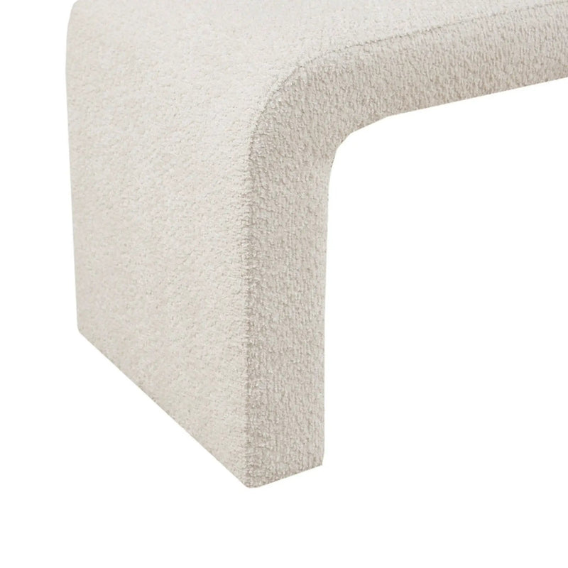 Modern Contemporary Boucle Waterfall Bench by Unique Piece Furniture