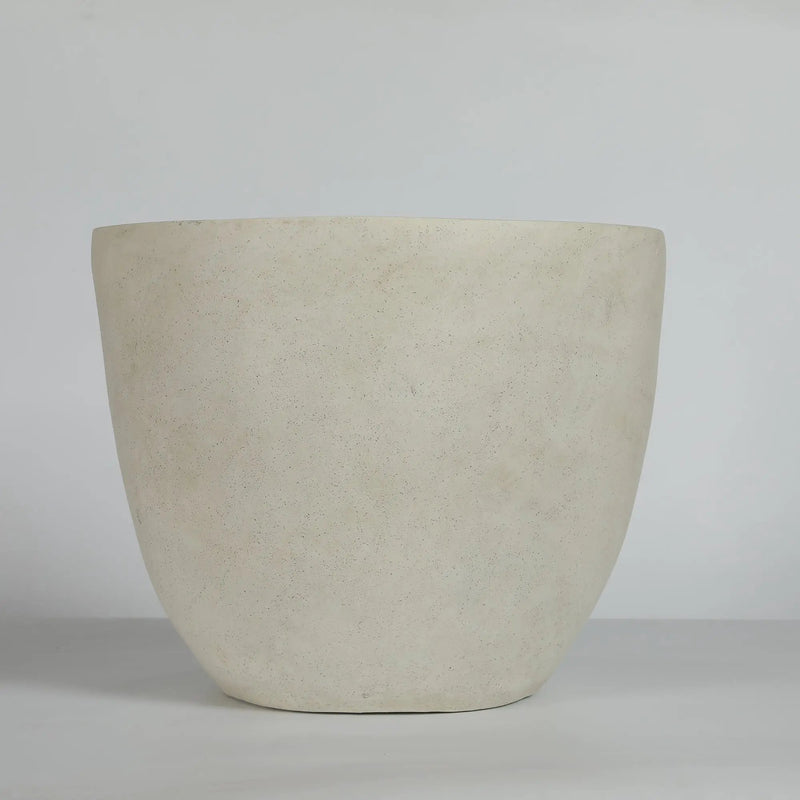 Round Concrete Planter Set of 2, Large Outdoor Indoor Handmade Rustic Decorative Planter Pots with Drainage Holes by HouseOfZazla