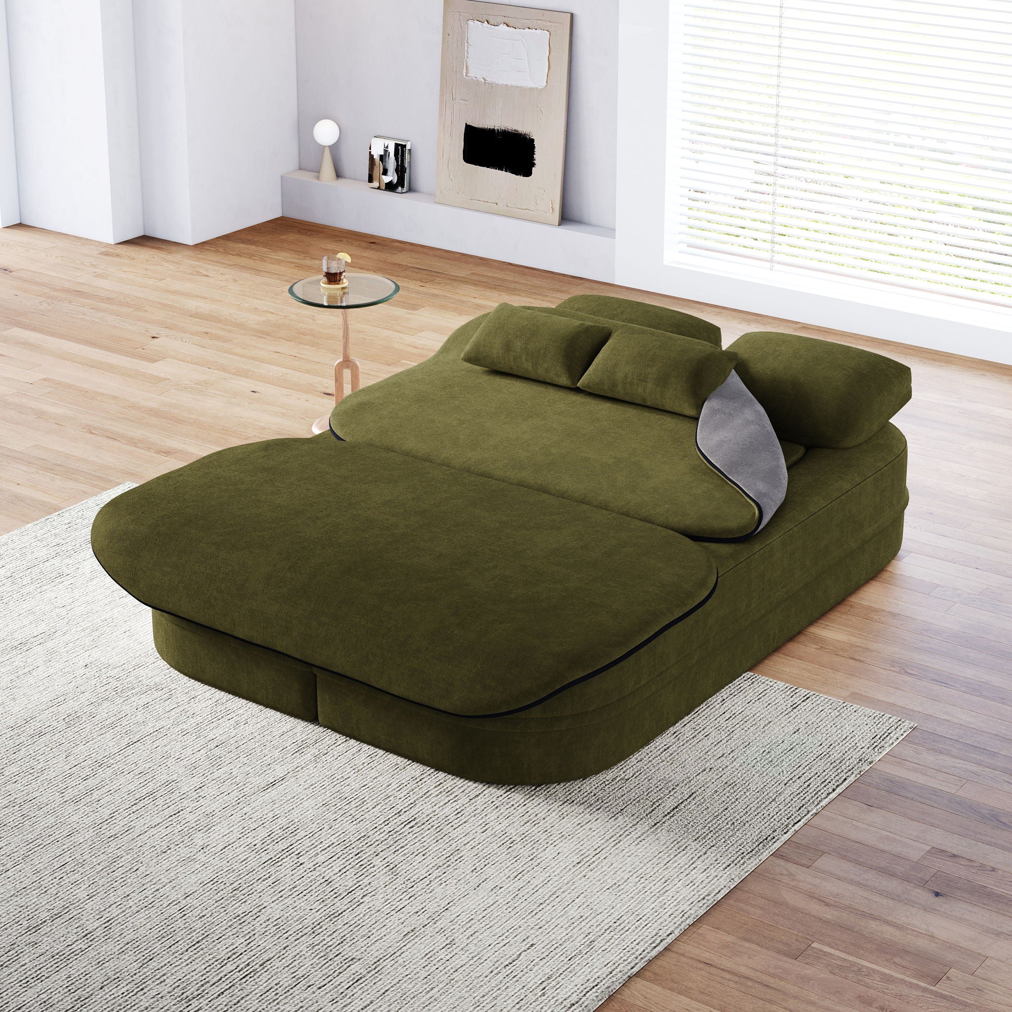 2 In 1 Foldable Sofa Bed With Multi Functional Blanket, Floor Lounge Sofa by HouseOfZazla