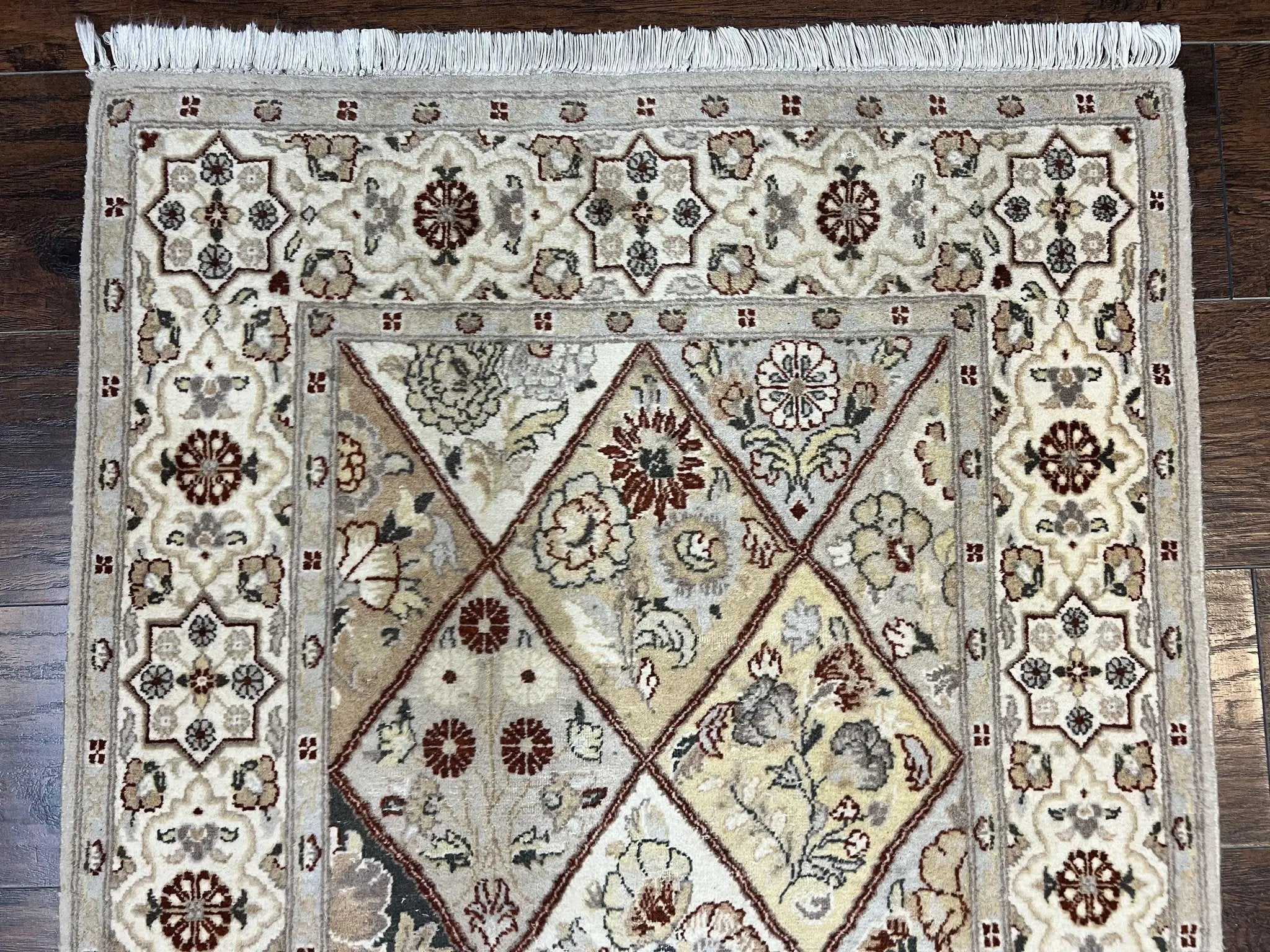 Pak Persiann Runner Rug 2.7 x 12, Handmade Wool Vintage Hallway Rug, Panel Design by Jewel Rugs