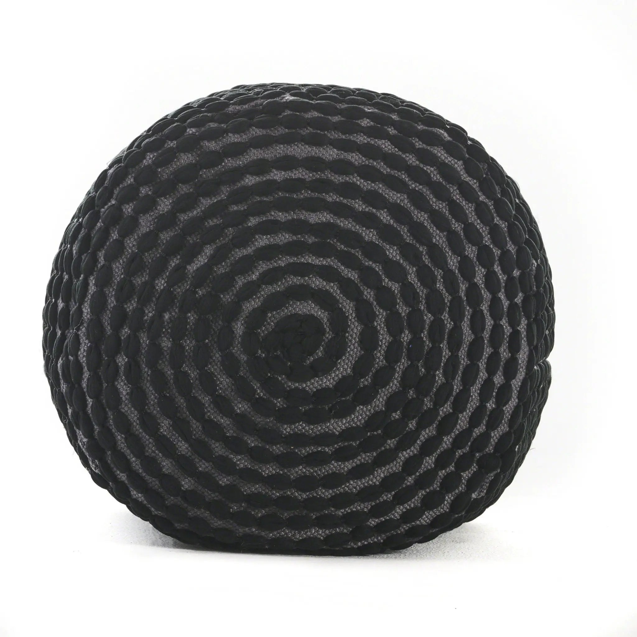 River Handcrafted Cylindrical Pouf in Water Resistant Fabric by HouseOfZazla