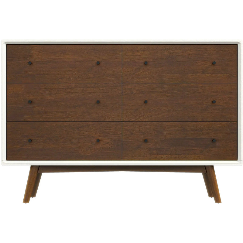 Dresser 6 Drawer - Dark Brown / White by Unique Piece Furniture