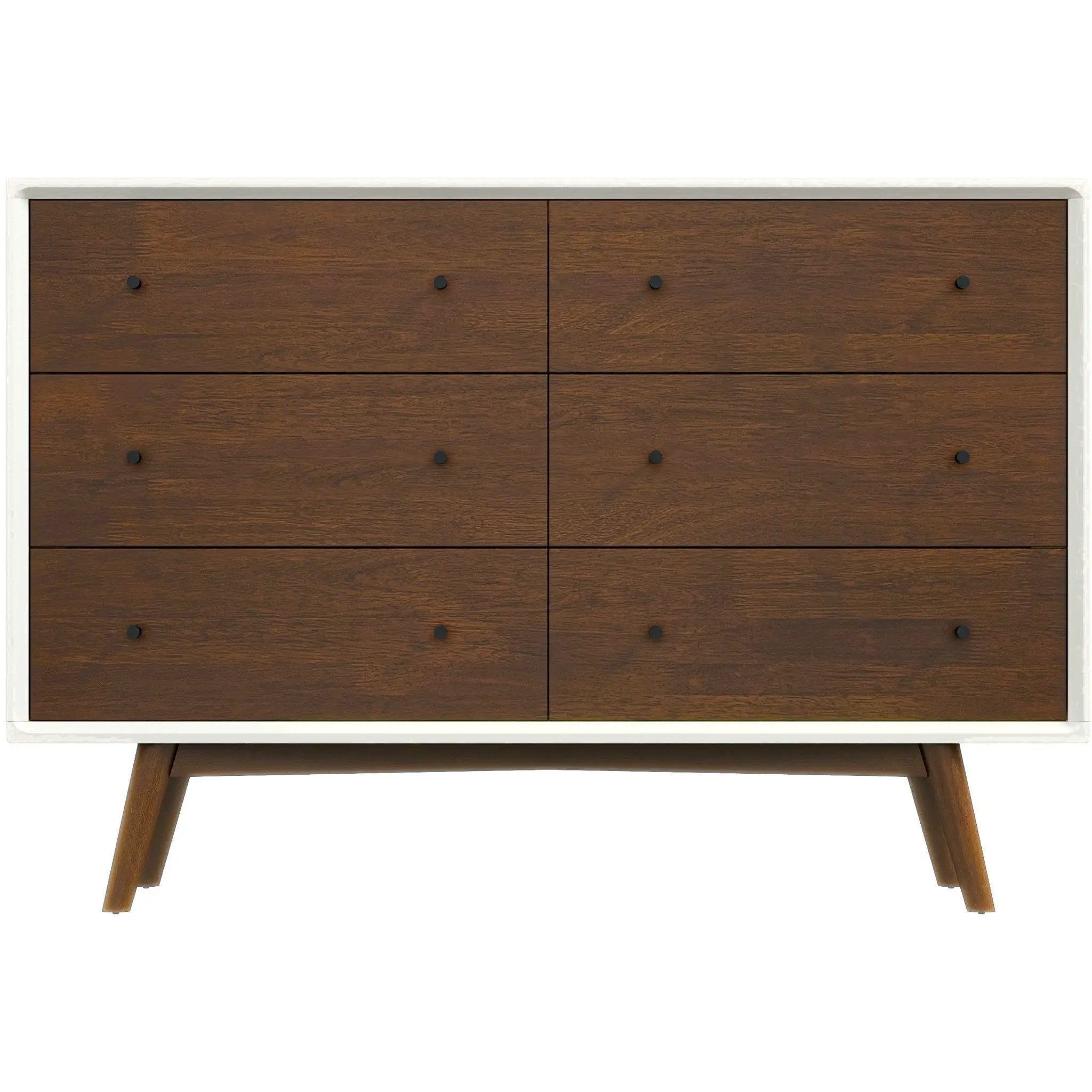 Dresser 6 Drawer - Dark Brown / White by HouseOfZazla