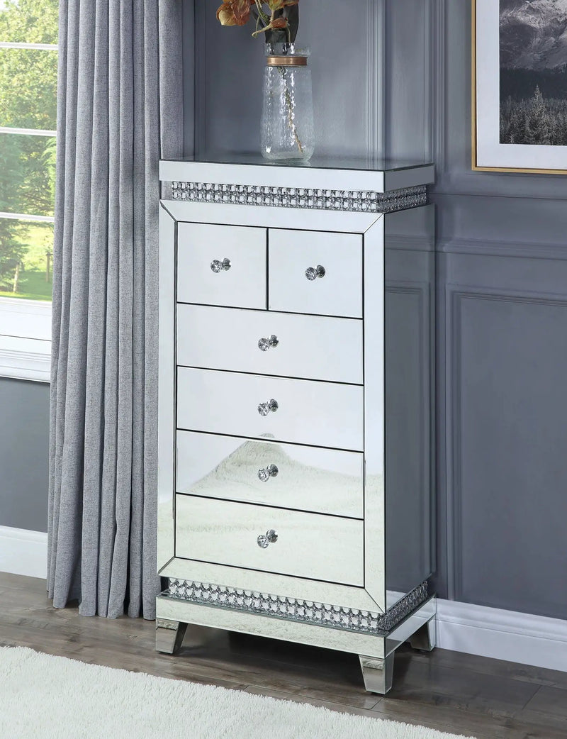 Lotus - Cabinet - Mirrored, Faux Ice Cube Crystals by Unique Piece Furniture
