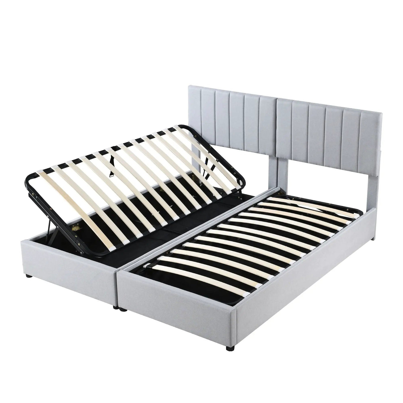 Upholstered Platform Bed With A Hydraulic Storage System by Unique Piece Furniture