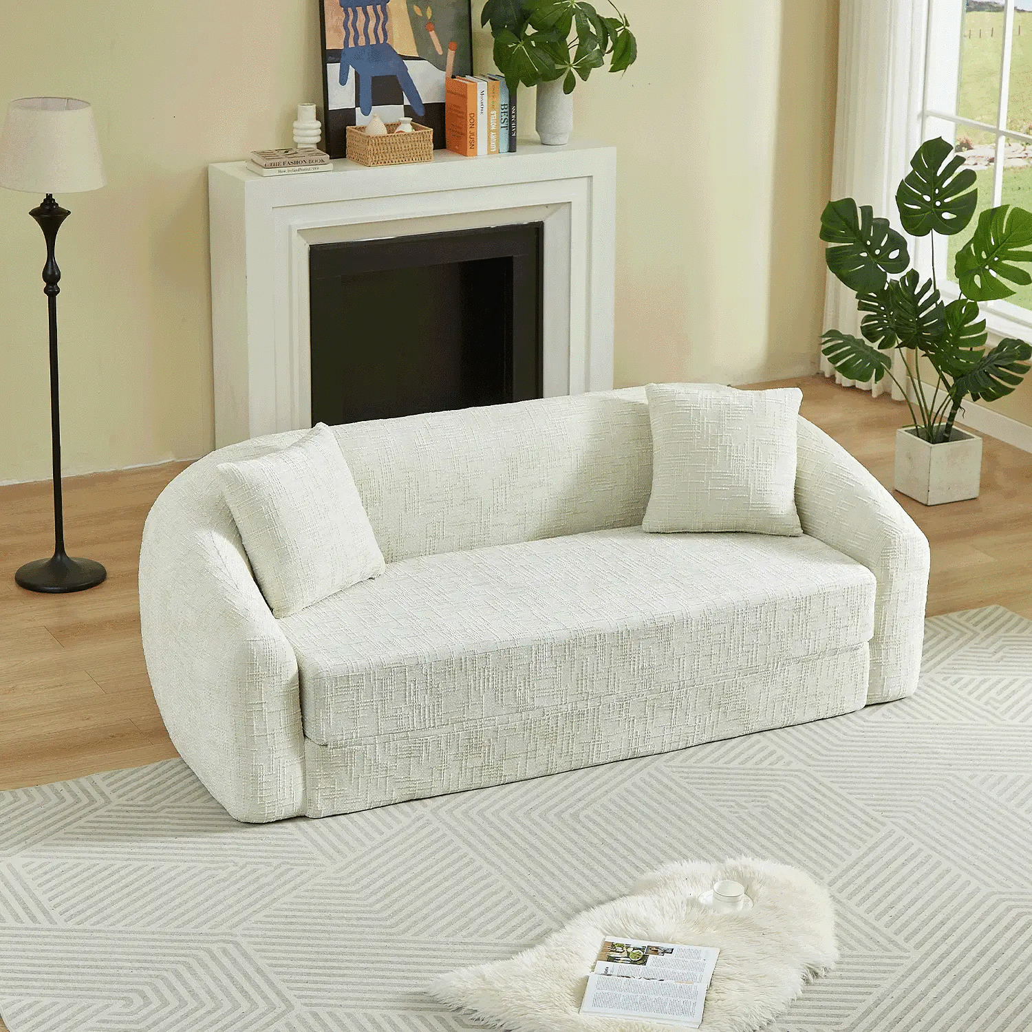 87-Inch Curved Convertible Sofa Recliner by HouseOfZazla