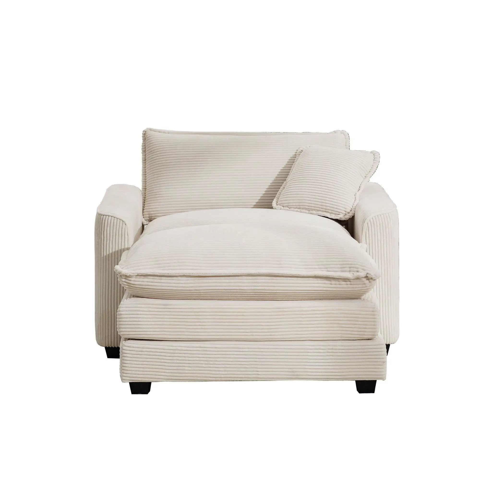 Classic Modern Comfortable Single Chair Deep Seat Sofa With Footstool by Unique Piece Furniture