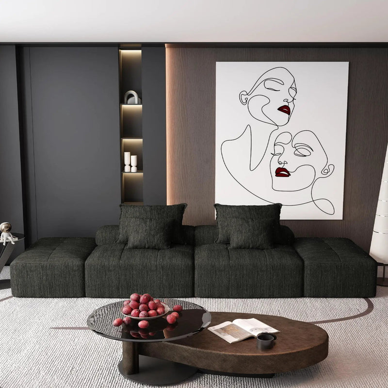 Modern Oversized DIY Combination Modular Sectional Sofa With Pillows by HouseOfZazla