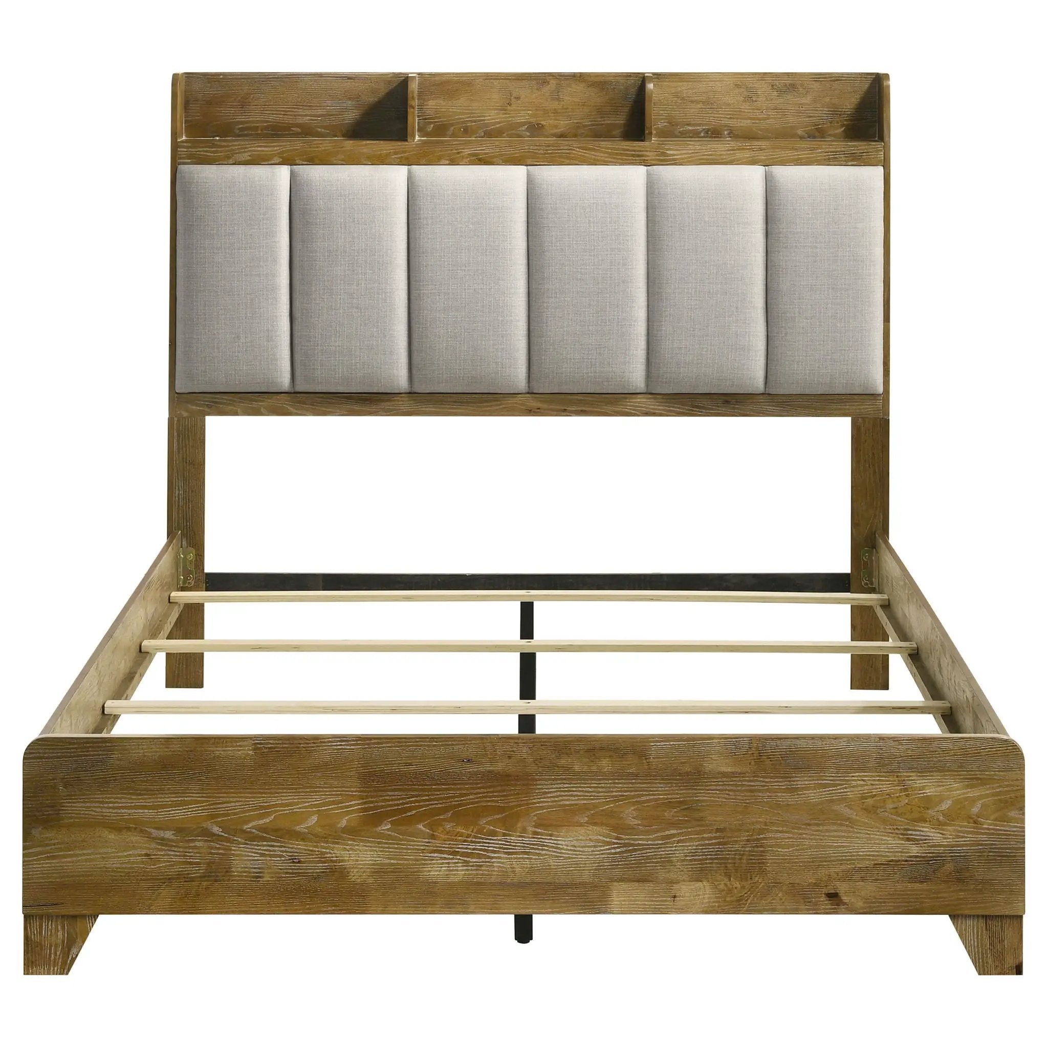 Henderson 57-inch Eastern King Bookcase Panel Bed Medium Oak by Unique Piece Furniture