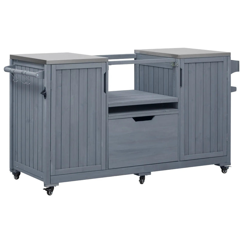K&K 66.5" Outdoor Kitchen Island for Big Green Egg Grills by HouseOfZazla