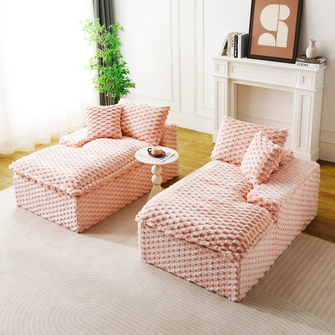 Double Chaise Lounge With Full Compressed Sponge by Unique Piece Furniture
