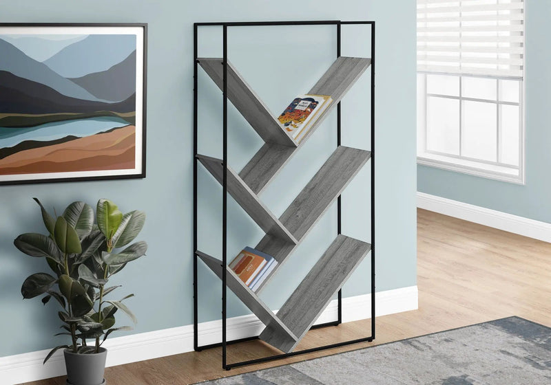3-Tier Contemporary Bookshelf with Reclaimed Wood Finish by HouseOfZazla